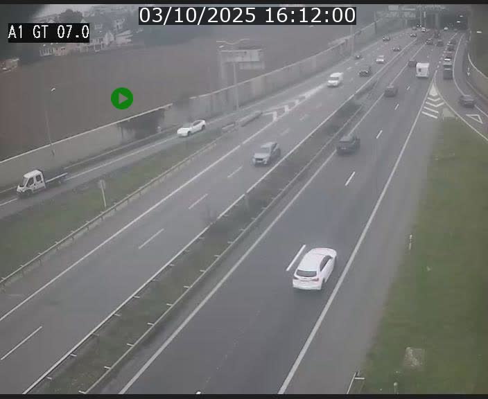 Traffic live webcam Luxembourg Cents - A1 direction Kirchberg - BK 7