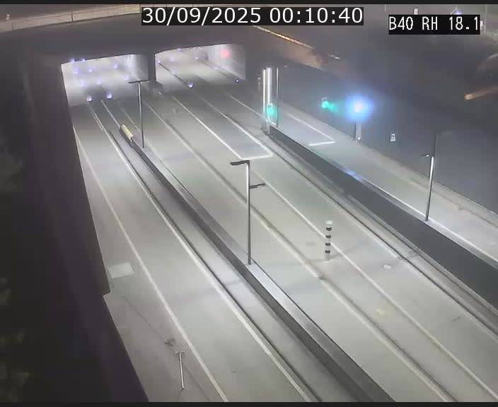 Webcam sur la route de contournement d'Esch-Belval avant le tunnel Central Gate au niveau de la porte de France et du radar fixe