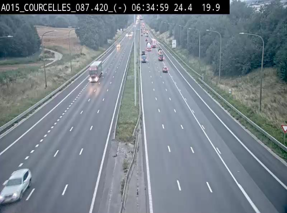 Webcam autoroute Belgique - Viesville - E42 direction Mons - BK 84.35