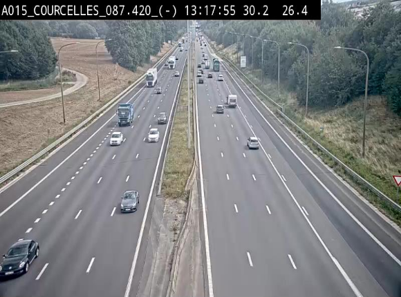 Webcam autoroute Belgique - Viesville - E42 direction Mons - BK 84.35