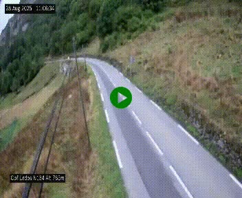 Webcam dans les Pyrénées Atlantique au niveau du col d'Urdos et du fort du Pourtalet sur la N134, en direction du Col et du tunnel du Somport, à 765 mètres d'altitude