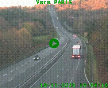 Caméra routière sur l'autoroute A20 à Bessines-sur-Gartempe. Vue orientée vers Paris