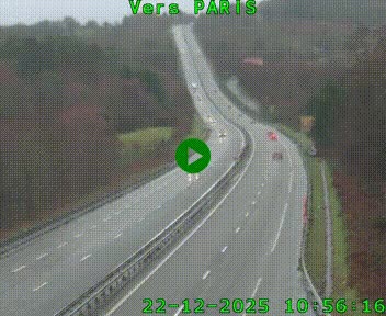 Caméra routière sur l'autoroute A20 à Bessines-sur-Gartempe. Vue orientée vers Paris