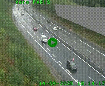 Caméra routière sur l'autoroute A20 à Saint-Pardoux-l'Ortigier, à la jonction avec l'A89. Vue orientée vers Paris