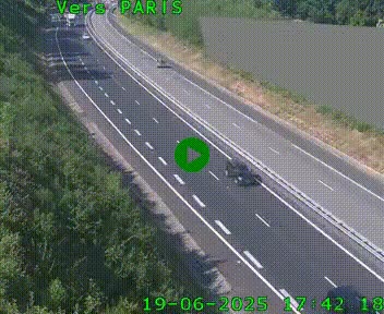 Caméra routière sur l'autoroute A20 à Saint-Pardoux-l'Ortigier, à la jonction avec l'A89. Vue orientée vers Paris