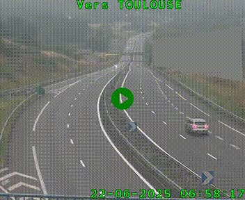 Caméra routière sur l'autoroute A20 à Noailles, en périphérie de Brive-la-Gaillarde. Vue orientée vers Toulouse
