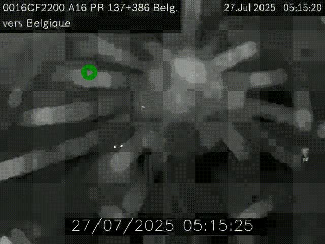 Webcam à la frontière franco-belge au niveau de Bray-Dunes/De-Panne sur l'autoroute A16. Vue orientée vers la Belgique