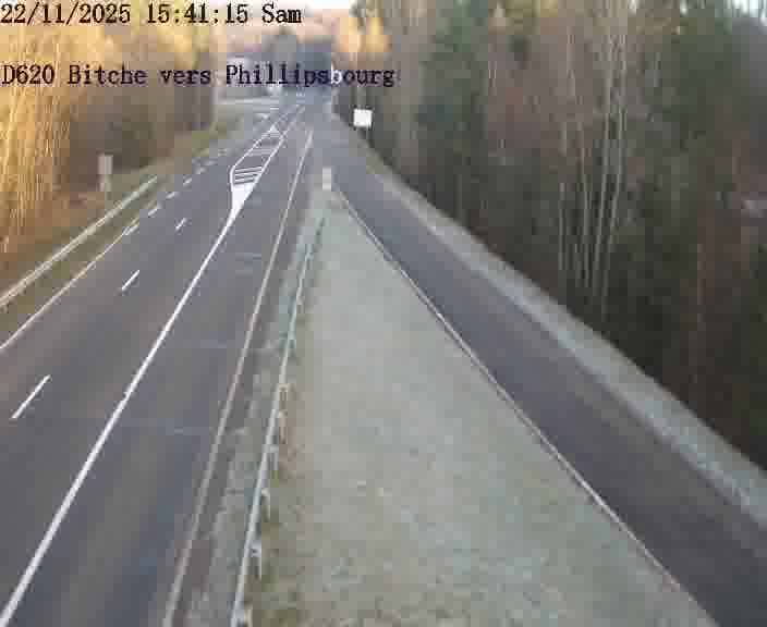 Webcam sur la D620, sur le contournement de Bitche. Vue orientée vers Philippsbourg
