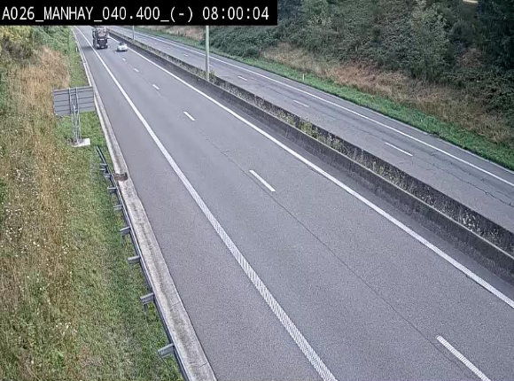 Webcam autoroute A26/E25 à hauteur de Manhay, après la jonction avec la N651 en direction de Liège - BK 40.4