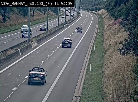 Webcam autoroute A26/E25 à hauteur de Manhay, avant la jonction avec la N651 en direction de Luxembourg - BK 40.4