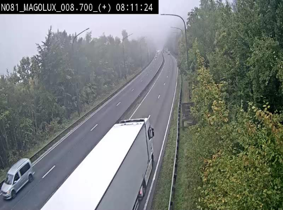Webcam sur la N81 (E411) à hauteur de la jonction avec la N883. Vue orientée vers Longwy