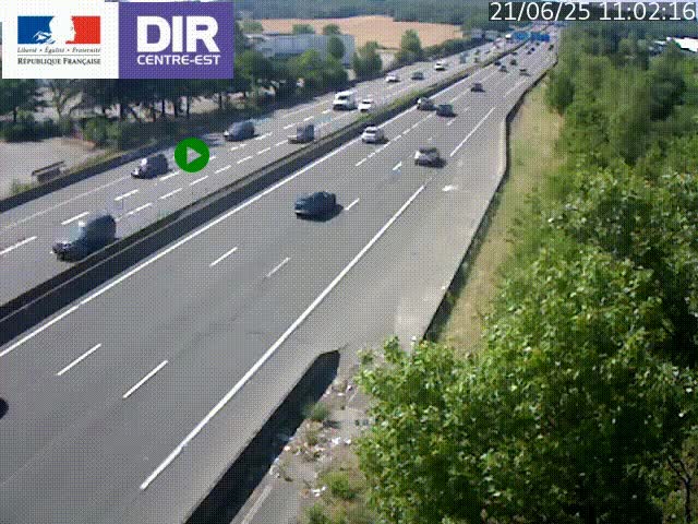 Caméra de circulation à Saint-Priest à la jonction entre l'A43 et l'A46 en direction de Marseille