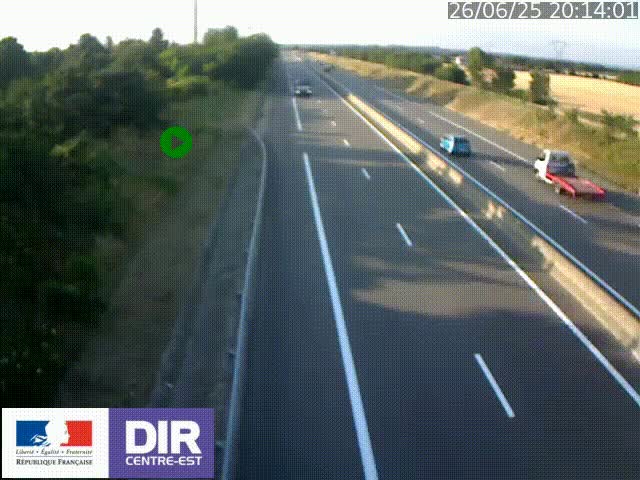 Webcam sur le contournement de Valence, sur la Nationale 7, à la jonction avec la N532, caméra orientée vers Grenoble