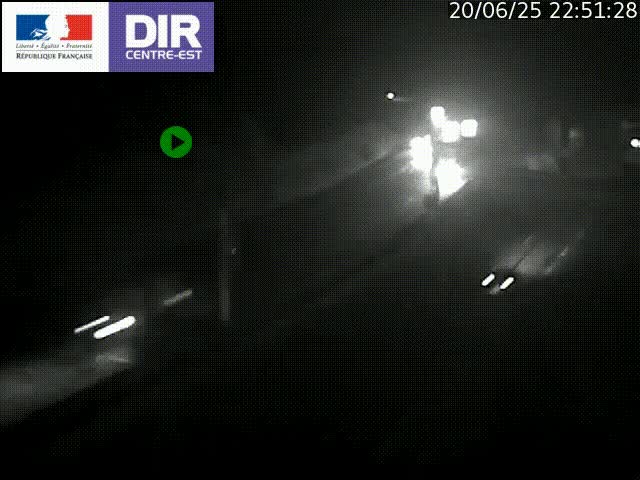 Caméra de circulation routière sur le boulevard périphérique Laurent Bonnevay de Lyon (D383) à hauteur de Bron, avant la jonction avec l'A43. Vue orientée vers l'échangeur