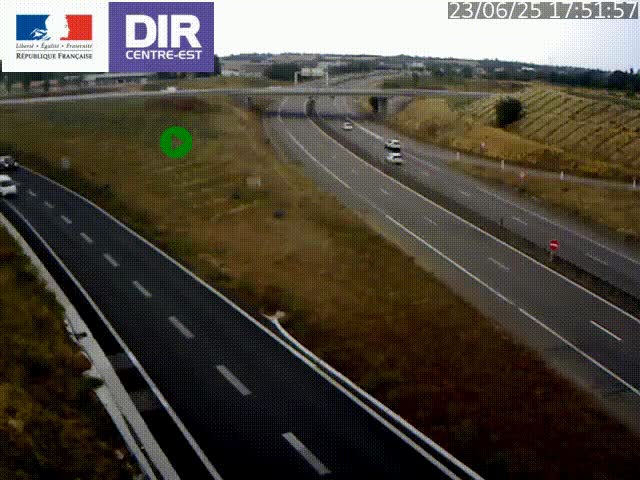 Webcam sur le contournement de Valence, sur la Nationale 7, caméra orientée vers Lyon