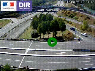 Webcam traffic à Grenoble-sud sur l'autoroute A480. Vue orientée vers l'entrée et la sortie de Grenoble