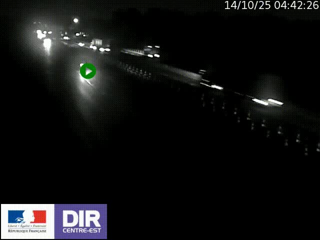 Caméra trafic à la jonction entre l'A46 (Rocade-est de Lyon) et l'A42 à hauteur de Vault-en-Velin en direction de Marseille