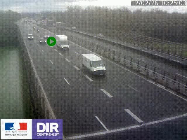 Caméra trafic à la jonction entre l'A46 (Rocade-est de Lyon) et l'A42 à hauteur de Vault-en-Velin en direction de Marseille