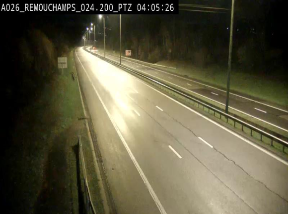 Webcam E25/A26 à Aywalle, à hauteur de Spa. Vue orientée vers Liège