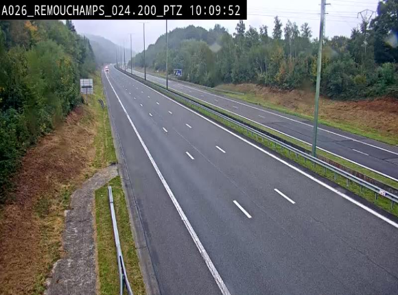 Webcam E25/A26 à Aywalle, à hauteur de Spa. Vue orientée vers Liège