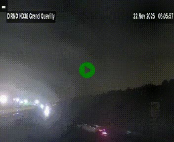 Webcam routière sur N338 à hauteur de Grand-Quevilly en périphérie de Rouen. Vue orientée vers Rouen