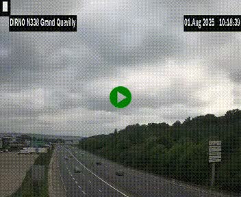 Webcam routière sur N338 à hauteur de Grand-Quevilly en périphérie de Rouen. Vue orientée vers Rouen
