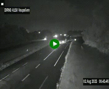 Webcam autoroute A150 à hauteur de La Vaupalière en périphérie de Rouen. Vue orientée vers Rouen