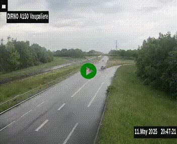 Webcam autoroute A150 à hauteur de La Vaupalière en périphérie de Rouen. Vue orientée vers Rouen