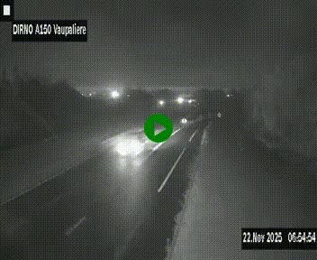 Webcam autoroute A150 à hauteur de La Vaupalière en périphérie de Rouen. Vue orientée vers Rouen