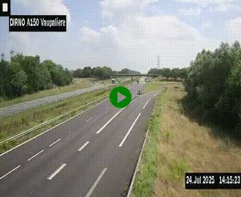 Webcam autoroute A150 à hauteur de La Vaupalière en périphérie de Rouen. Vue orientée vers Rouen