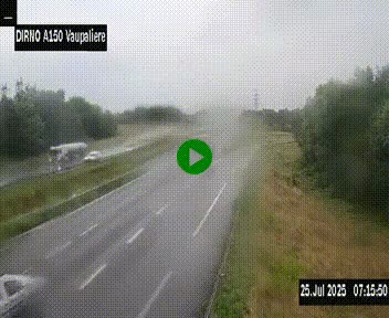 Webcam autoroute A150 à hauteur de La Vaupalière en périphérie de Rouen. Vue orientée vers Rouen