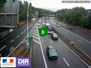 Caméra autoroute sur A6 - Valvert, près de Lyon, en direction de Paris, à hauteur de la sortie 36 Porte du Valvert