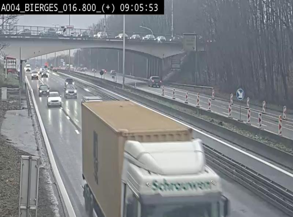 Webcam à Wavre, à hauteur de la sortie 5 Bierges. Vue orientée vers Namur