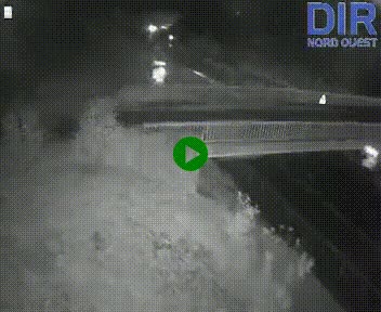 Webcam sur A84 à hauteur de Pont-Farcy, au niveau du pont autoroutier sur la Vire, au sud de Saint-Lô