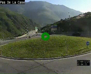 Webcam sur la N22 au niveau du poste frontière entre la France et Andorre à proximité de Pas de la Case à plus de 2000 mètres d'altitude