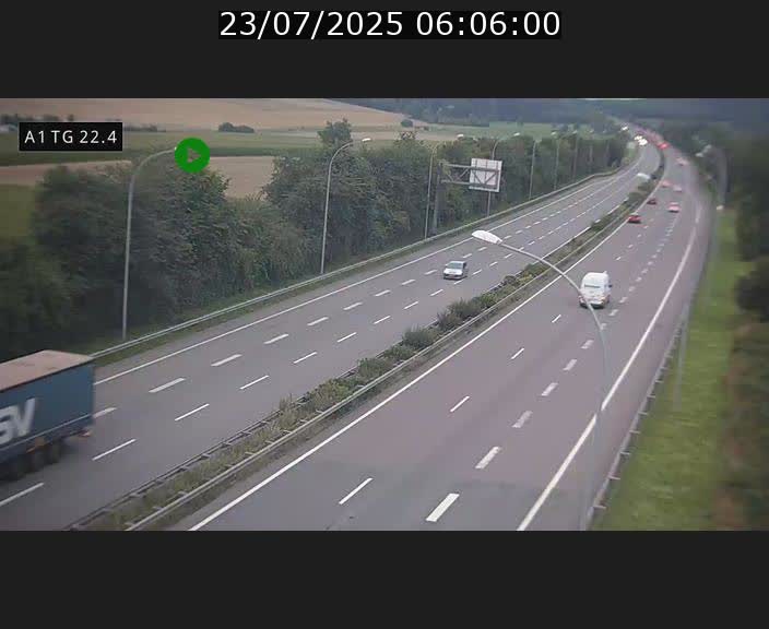Traffic live webcam Luxembourg Flaxweiler - A1 direction Luxembourg - BK 22.4