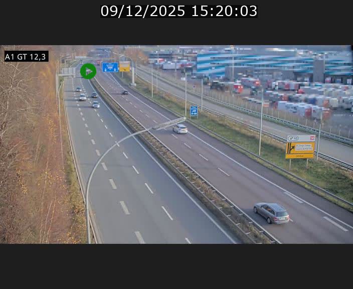 Traffic live webcam Luxembourg Senningerberg - A1 direction Allemagne - BK 12.3