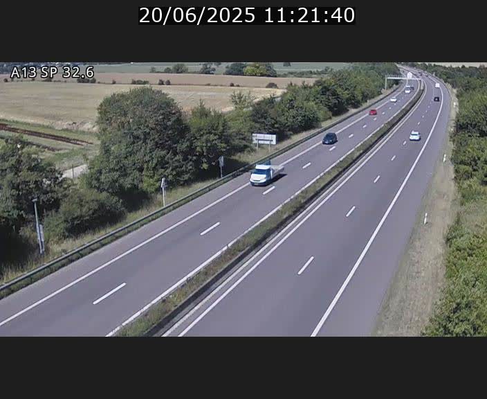 Webcam info trafic A13 à hauteur de Mondorf-les-bains. Vue orientée vers Altwies