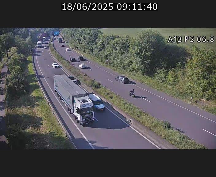Traffic live webcam Luxembourg Ehlerange - A13 direction Esch-sur-Alzette - BK 6.8