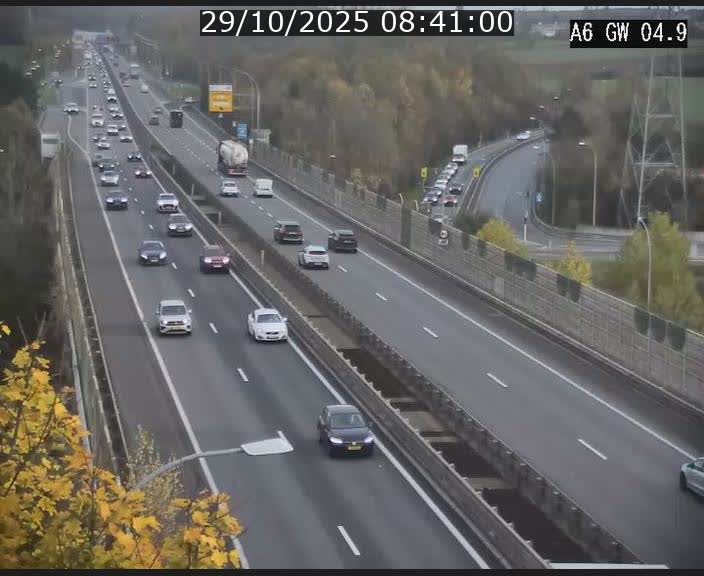 Traffic live webcam Luxembourg Croix de Cessange - A6 - BK 4.9 - direction Belgique