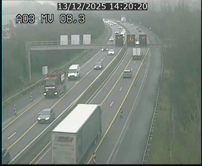 Webcam Autoroute après la Croix de Bettembourg en direction de Luxembourg sur l'A3
