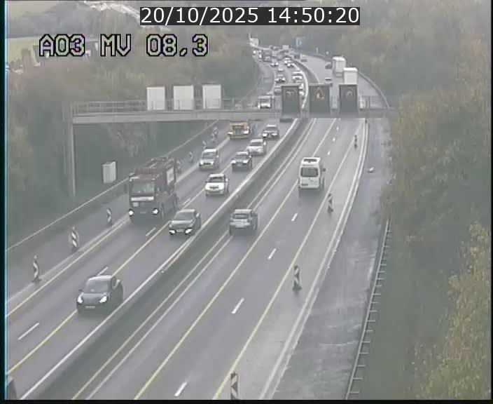 Webcam Autoroute après la Croix de Bettembourg en direction de Luxembourg sur l'A3
