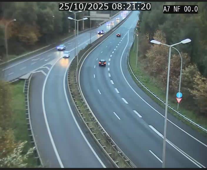 Caméra autoroute Luxembourg A7 - Echangeur A1/A7 Grünewald direction Tunnel Stafelter