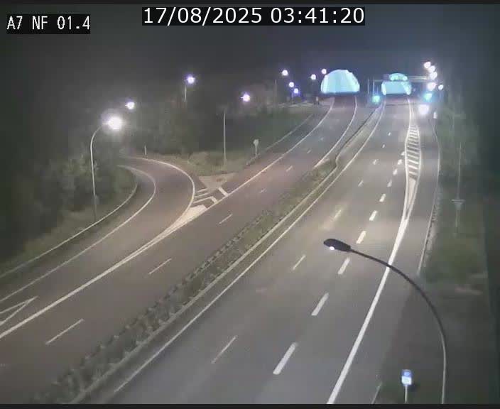 Caméra autoroute Luxembourg A7 - Echangeur Waldhaff - direction Tunnel Stafelter