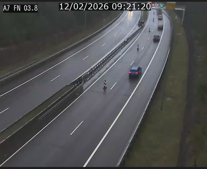 Caméra autoroute Luxembourg A7 - Passage à gibier Rëngelbour - direction Tunnel Stafelter
