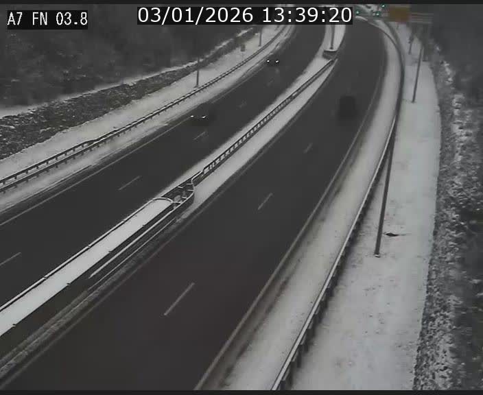 Caméra autoroute Luxembourg A7 - Passage à gibier Rëngelbour - direction Tunnel Stafelter