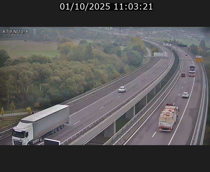 Caméra trafic Luxembourg - A7, Tunnel Gousselerbierg, sortie sud, direction rond-point Lorentzweiler (BK 10.8)