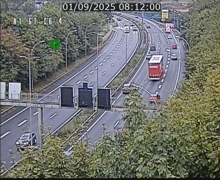 Traffic live webcam Luxembourg Hamm - A1 direction Sandweiler - BK 6.4