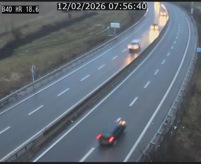 Webcam sur la route de liaison entre Micheville et Esch-Belval à la frontière entre le Luxembourg et la France. Vue orientée vers la Lorraine.