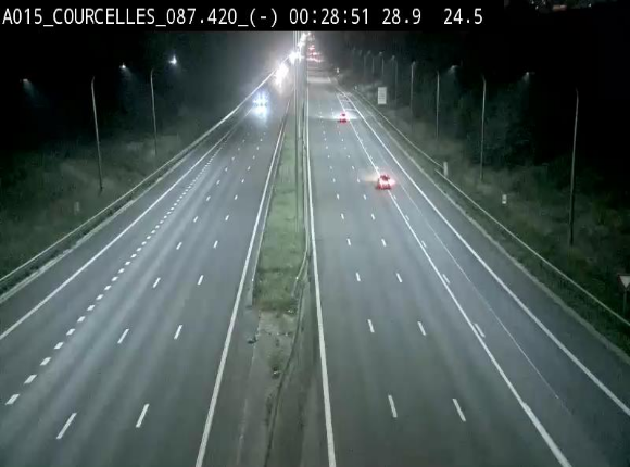 Webcam autoroute Belgique - Viesville - E42 direction Mons - BK 84.35